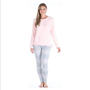 Olivia Rae Pajama Set - Pink Long Sleeve Top & Polka Dot Pants Size M